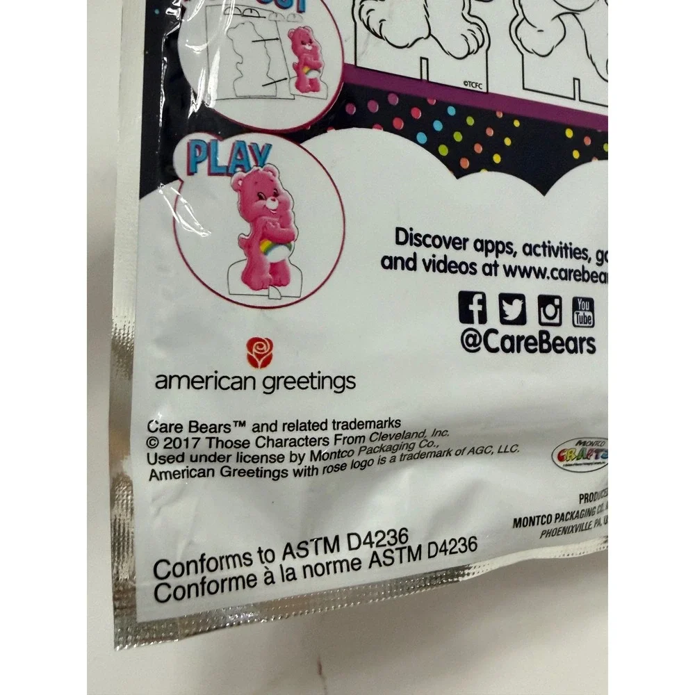 Care Bears Pop-Outz Take-n-Play Color and Play Activity Kit Stickers Markers NEW